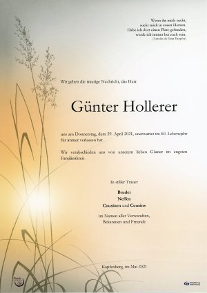 Portrait von Günter Hollerer