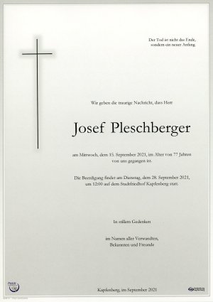 Portrait von Josef Pleschberger