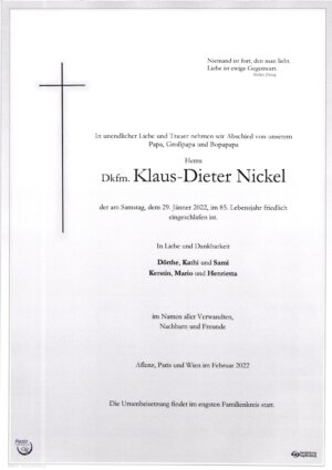 Portrait von Klaus-Dieter Nickel